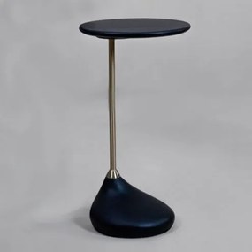Mesa Apoio Venice Baixa Tampo Ebanizada Haste Gold - 78098 Sun House