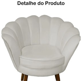 Poltrona Decorativa Pétala Pés Palito Suede Bege - Sheep Estofados