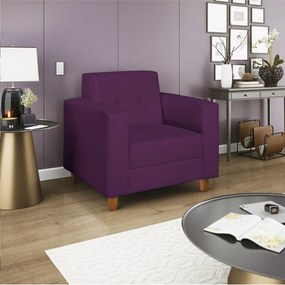 Poltrona Decorativa Denver Suede Roxo - ADJ Decor