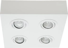 Plafon Sobrepor Quadruplo Orientavel Gu10 7W - BRANCO