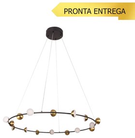 Pendente Graviola Ø60X5,7Cm Led 48W 3000K Bivolt | Bella Iluminação Ds...