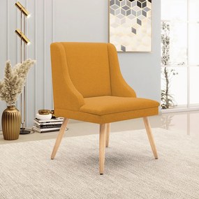 Cadeira Sala de Jantar Pé Palito Natural Liz Boucle D03 - D'Rossi - Mostarda