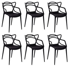 Conjunto com 6 Cadeiras Allegra Preto - Conjunto com 6 Cadeiras Allegra - Preto