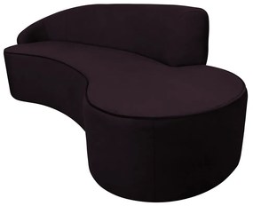 Sofá 3 Lugares Eros D07 Curvo 210cm Braço Esquerdo Veludo Roxo - D'Rossi