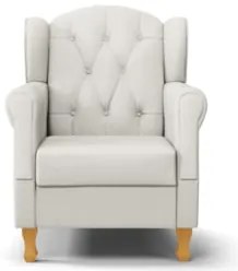 Poltrona de Amamentação Pés Madeira e Puff Lucy Z39  Linho Off White -