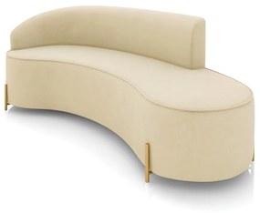 Sofá 4 Lugares Orgânico 220cm Pé Dourado Morgan Suede D03 - D'Rossi - Bege
