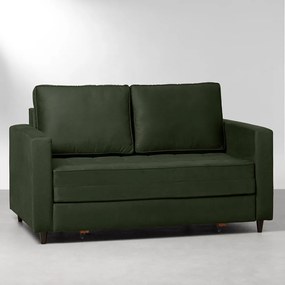 Sofá-Cama Mira Casal Veludo Verde Escuro - 1,50m