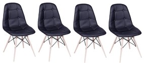 Conjunto 4 Cadeiras Eames Eiffel Botonê - Preto
