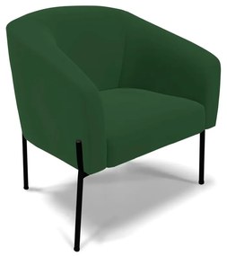 Namoradeira e 2 Poltronas Pé de Ferro Preto Stella Veludo D03 - D'Rossi - Verde