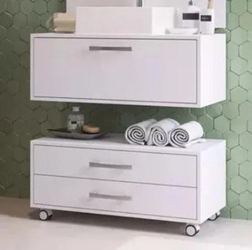 Gabinete Banheiro Completo Cuba Painel Balcão Espelho Kit Torneira BR