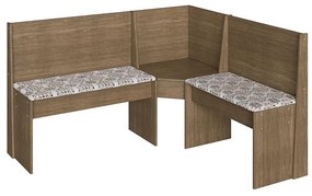 Conjunto Completo Canto Alemão, Mesa E 2 Cadeiras Mdf - Ameixa Negra