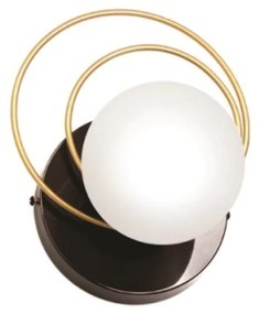 Arandela Ring Circulos 13X15,5X21Cm Globo Ø12Cm 1Xg9 - Old Artisan Ar-... (PRETO, FOSCO (Branco))