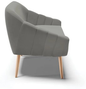 Namoradeira 02 Lugares Giovana Suede Grafite Pés Palito Natural - D'Rossi