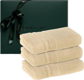 Kit 3 Toalhas de Rosto Karsten 100% Algodão Yves c/ Caixa de Presente - Vanilla  Vanilla