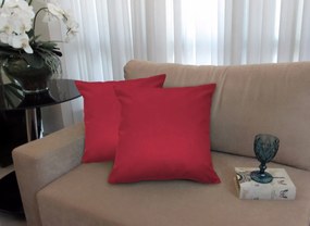Kit 2 Almofadas Decorativas 50x50 Tecido Suede Vermelho