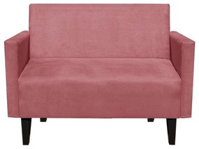 Namoradeira Jade 02 Lugares Suede Rose Pés Chanfrado Tabaco - D'Rossi