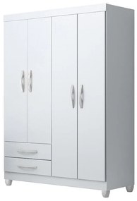Guarda Roupa Roupeiro Infantil 4 portas 2 Gavetas Quadriflex