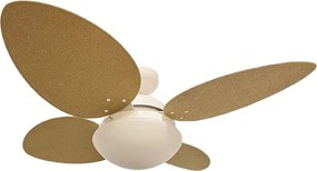 Ventilador De Teto Metal Mdf Juta Natural Vime