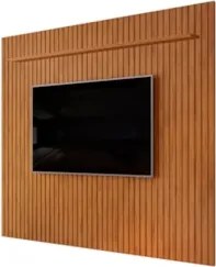 Painel TV 75 Pol 275cm Suspenso Ripado Noah D04 Freijó - Mpozenato