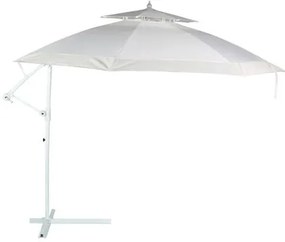 Ombrellone Paladino Susp 3,50 mts - Branco Duplo Giratório 360 - 69389 Sun House