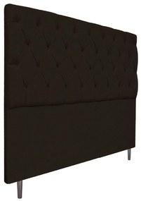 Cabeceira Estofada Liverpool 140 cm Casal Corano Marrom - ADJ Decor