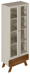 Cristaleira Maju 2 Portas Freijó e Off White 71x185 cm L04 - D'Rossi
