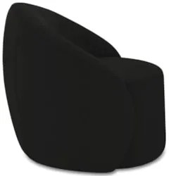 Poltrona Sala Giratória Redonda 91cm Steve Suede Preto  I01  - Mpozena