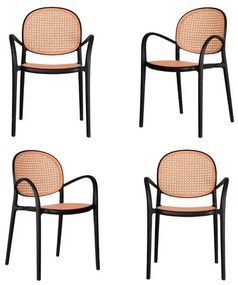 Kit 04 Cadeiras Portofino Polipropileno Preto - 76560 Sun House