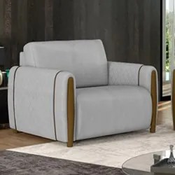 Poltrona Decorativa para Sala de Estar 98cm Amaranto M22 Veludo Cinza