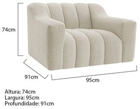 Kit 02 Poltronas Luxo recepção Sala Elegance Bouclé