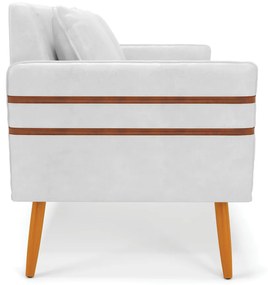 Namoradeira 02 Lugares Mari Corano Pés Palito Castanho - D'Rossi - Branco