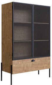 Cristaleira New 140 cm Vermont e Preto - D'Rossi