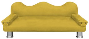 Cama Sofá Pet Meg Para Cães E Gatos Elegante e confortável Suede Amarelo
