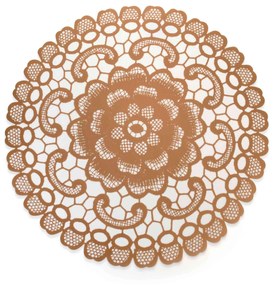 Jogo Americano Redondo de Plástico Flor Rosê 38 cm - D'Rossi