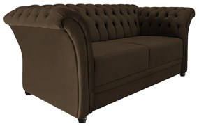 Namoradeira Chesterfield Sofia Suede Marrom - ADJ Decor