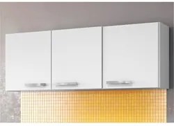 Kit 2 Armários Aéreos Parma 150cm 3 Portas Branco - Lumil Móveis