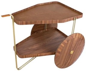 Carrinho Bar Elano Nogueira e Caramelo Base Gold - 77424 Sun House
