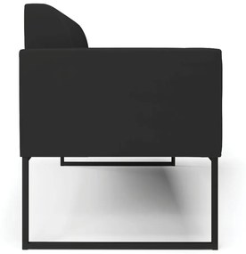 Sofá Namoradeira Base Industrial Preto Marisa Veludo D03 - D'Rossi - Preto