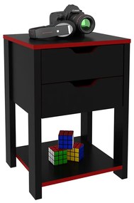 Gaveteiro para Escritório Home Office Gamer ME4163 MDP Preto/Vermelho G69 - Gran Belo