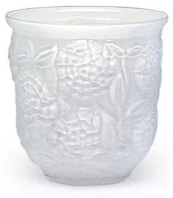 Cachepot Vaso Flores Branco Leitoso Murano Cristais Cadoro