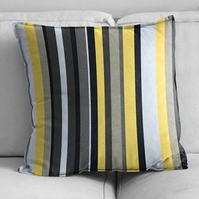 Capa para Almofada Tecido Estampado Listrado Amarelo D74 42x42 cm - D'Rossi