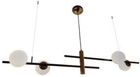 Pendente Versus 23,6X21,9X121,4Cm 4Xg9 Globo Ø10Cm - Usina 25130/4 (BT - Branco Texturizado, FOSCO)