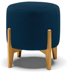 Puff Banqueta Decorativo Base Madeira Stella Bouclê D03 - D'Rossi - Azul