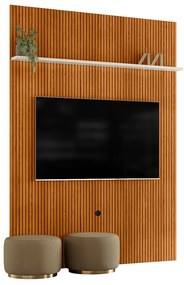 Painel TV 65 Pol 179cm Ripado para Sala Valen M20 - D'Rossi - Cinamomo e Off White
