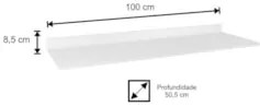 Tampo Para Balcão de Cozinha 100cm Branco     - Lumil Móveis