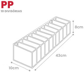 Organizador de Gaveta Invisível PP - 10 nichos