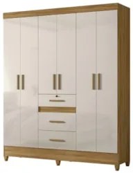 Guarda Roupa Casal 165cm 6 Portas Tati Freijó/Off Z17 - Mpozena