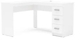 Mesa Para Escritório Escrivaninha 3 Gavetas Fênix Branco - Politorno