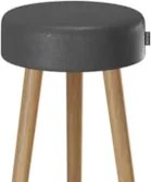 Banqueta Alta Estofada Pés Palito Kit 4 Hong Sintético Preto S08 - Mpo