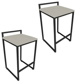 CONJUNTO 02 BANQUETAS PIETRA SUEDE MARRO